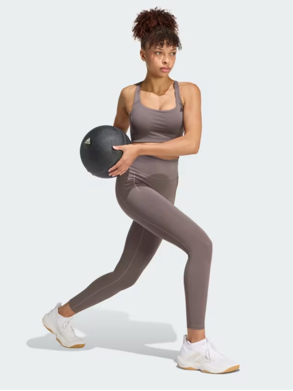 Adidas Women's Optime Workout Medium Support Bra & Full Length Leggings - Picture 11 of 11